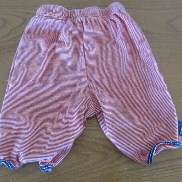 Carters Girls Pull On Elastic Pants 12M Red White Blue Stripe Jogger Bottoms - Picture 4 of 5